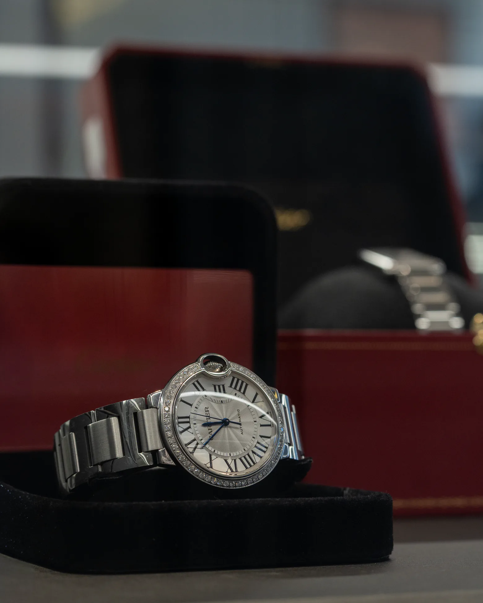 Cartier timepiece in its presentation box at NovaOro