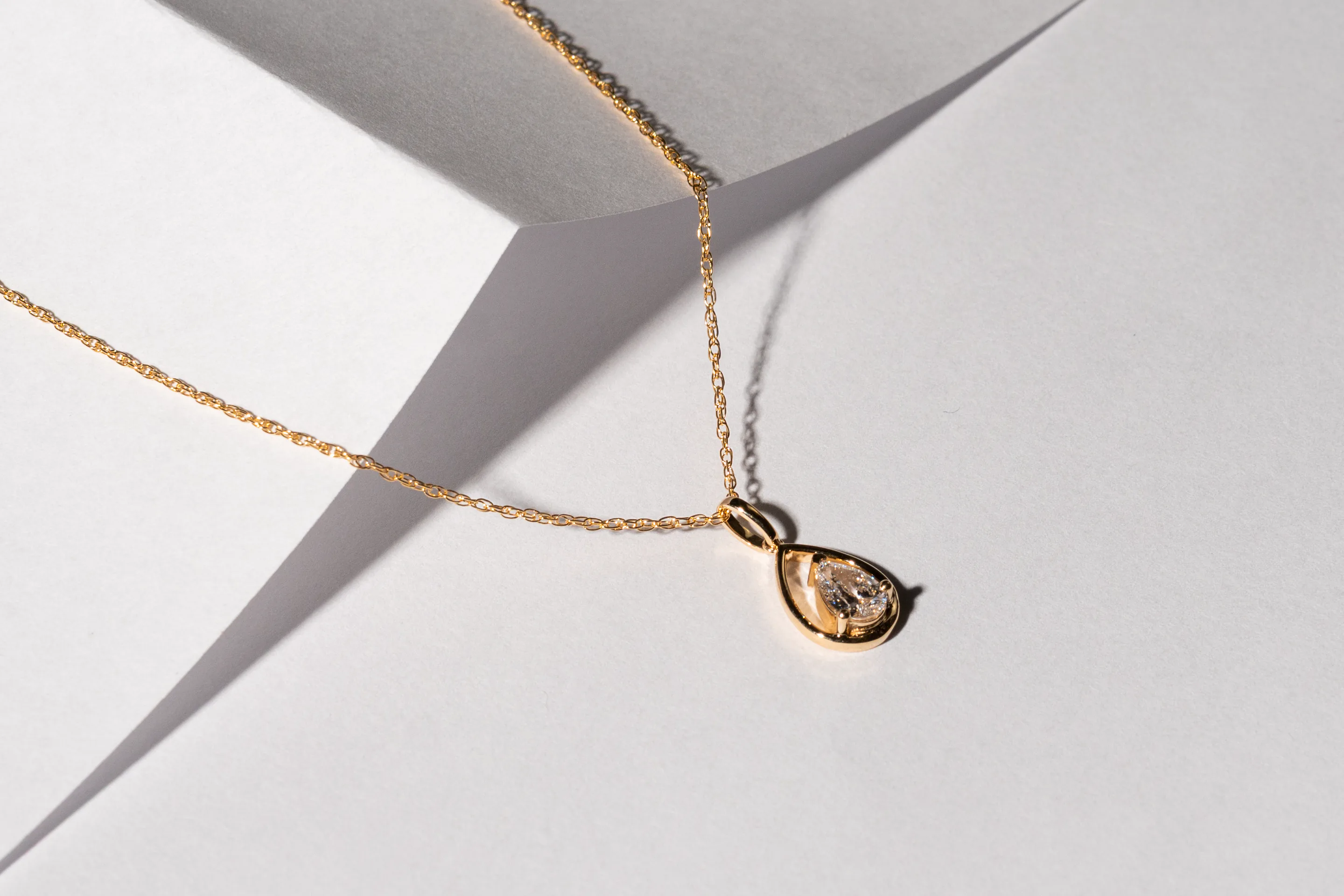 Teardrop pendant photographed for NovaOro